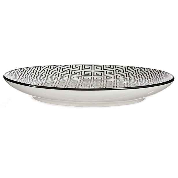VESSIA Mělký porcelánový talíř GEOMETRICO 24 cm bílý/černý