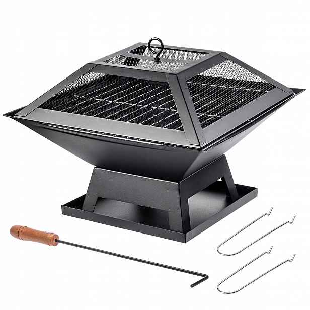 Zahradní Ohniště Gril Oheň Rošt 46 cm Ocelová Terasa Zahrada Set