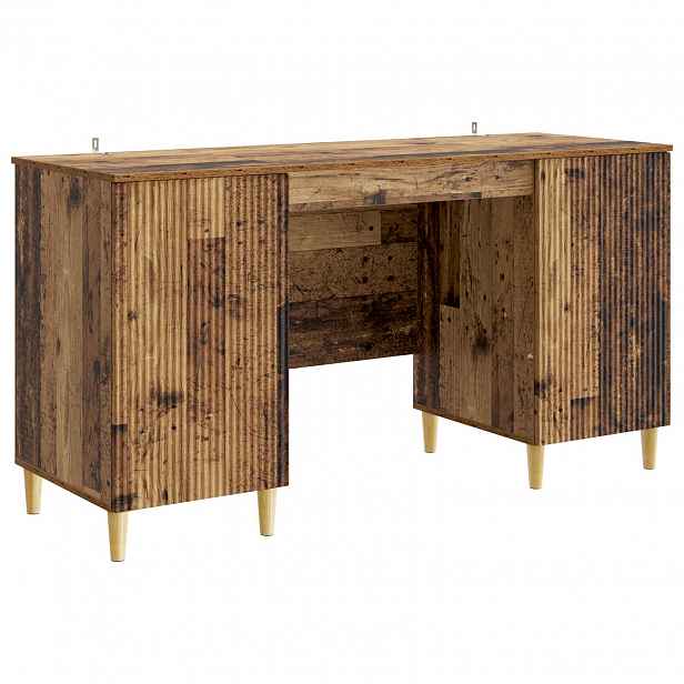 vidaXL Stůl s policí Staré dřevo 142,5 x 50 x 75 cm Kompozitní dřevo