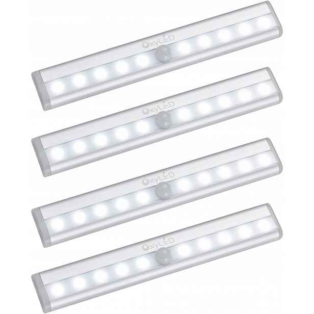 Led Lampa Do Skříně S Magnetickým Senzorem Pohybu, Sada 4 Kusů