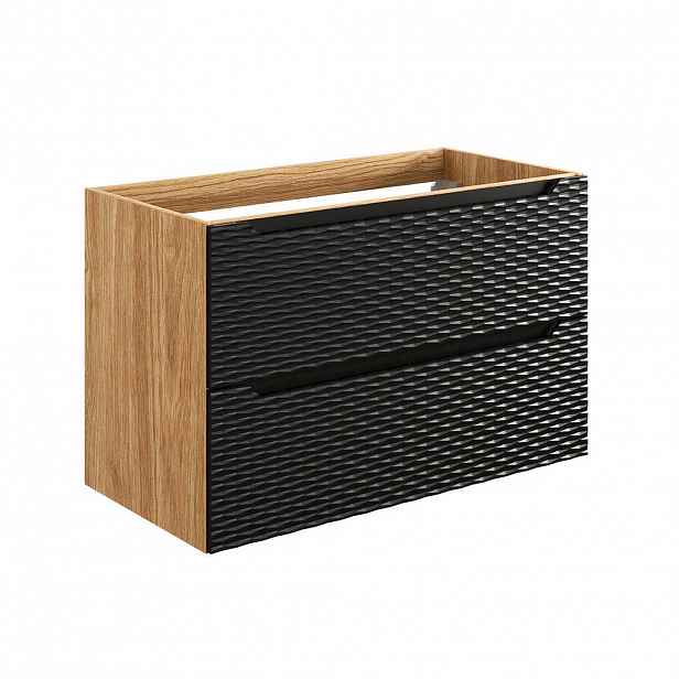 Petits-meubles SKŘÍŇKA POD UMYVADLO 90cm Elora Černá a dřevo