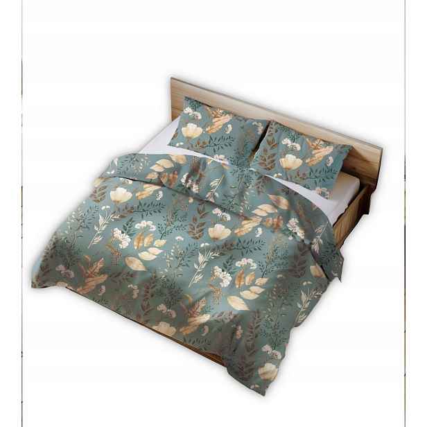 Povlečení bavlněné 160x200 šalvějová florální oáza
