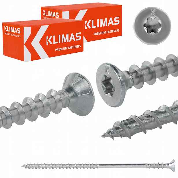 Šrouby pro vyrovnávání latí 6x145 mm 200 ks distanční Torx Klimas Wkss
