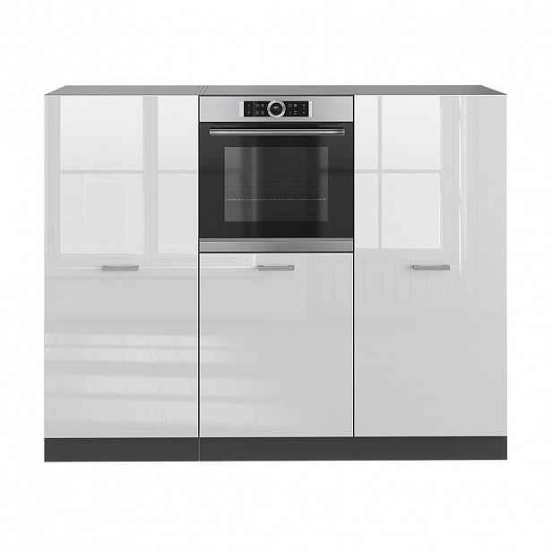 Vicco KUCHYŇSKÝ BLOK R-Line Bílý vysoký lesk/antracit 180 cm bez pracovní desky