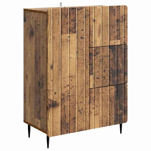 vidaXL Servírovací skříň Staré dřevo 66 x 34,5 x 91,5 cm