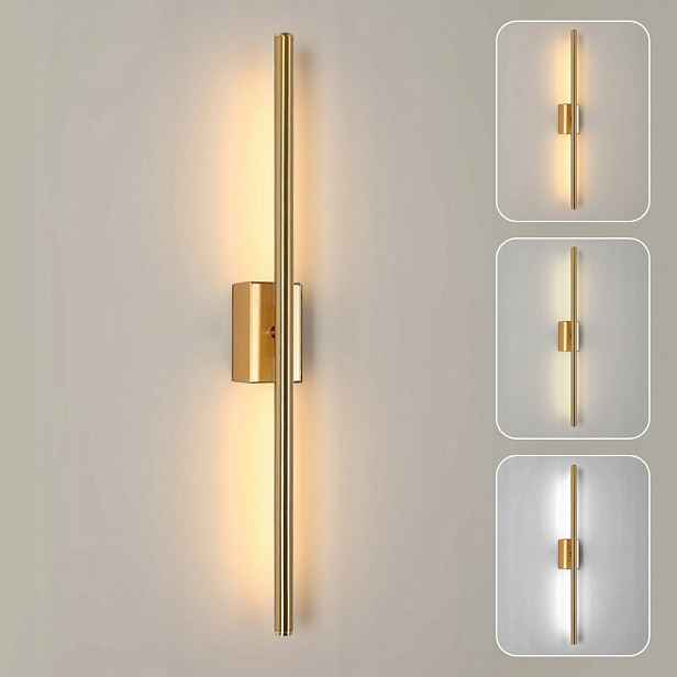 Moderní Dlouhá Led Nástěnná Lineární Lampa, Zlaté Nástěnné Svítidlo 3000K/4000K/6000K