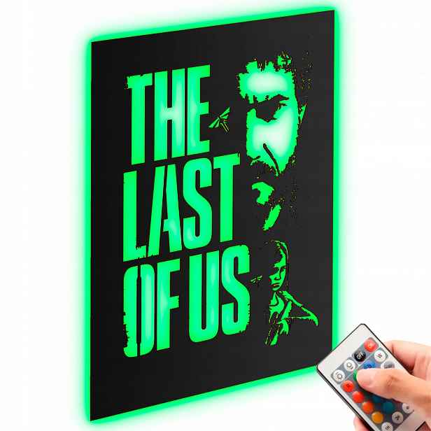 Joel a Ellie Hra The Last Of Us Dřevěný 3D obraz Noční Lampa Led dálkové ovládání