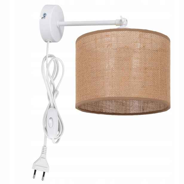 Nástěnná Lampa S Led Zástrčkou A Jutovým Stínítkem