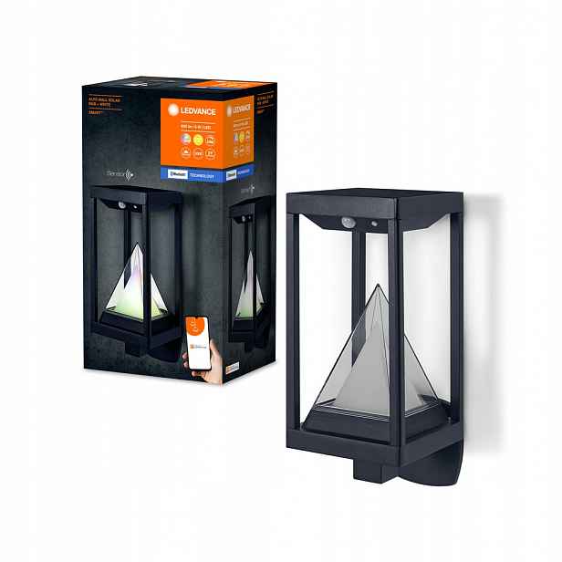 Solární Lampa Venkovní fasádní svítidlo 6W 400lm 3000K Rgb Smart+