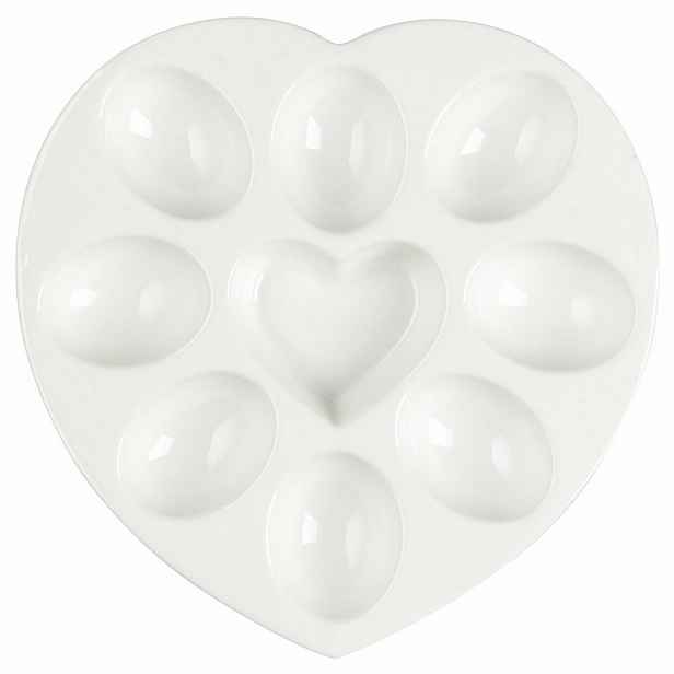 Florina Porcelánový talíř na vajíčka Heart, 20 x 20 cm
