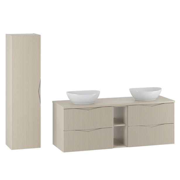Petits-meubles KOUPELNOVÝ NÁBYTEK 140.6cm Tao 2er-Set Kašmír