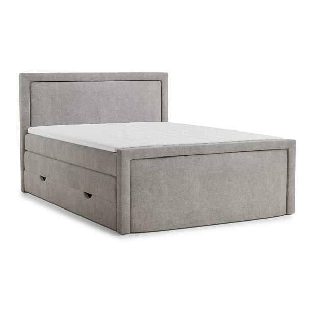 Šedobéžová boxspring postel s úložným prostorem 180x200 cm Fresco – Maison de Rêve