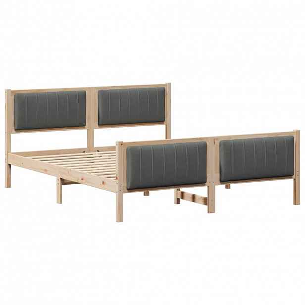vidaXL Rám postele s čelo hnědá a tmavě šedá 150 x 200 cm