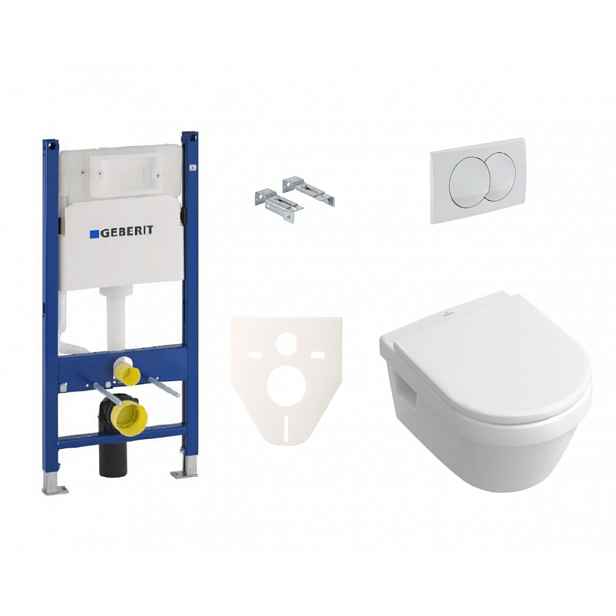 Závěsný set WC Omnia Architectura Villeroy&Boch + modul Geberit Duofix s tlačítkem Delta 20 bílé SIKOGES5B0