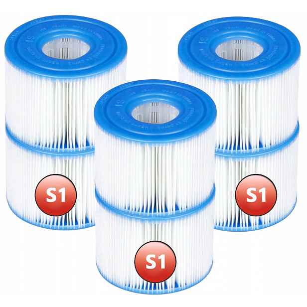 6 x Filtr Pro Spa Čerpadlo Jacuzzi Filtry Intex Filtrační Vložka Typ S1