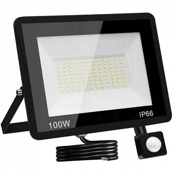 Led Osvětlovač 100W Halogen s Pohybovým Senzorem Reflektor Lampa 9000lm Slim