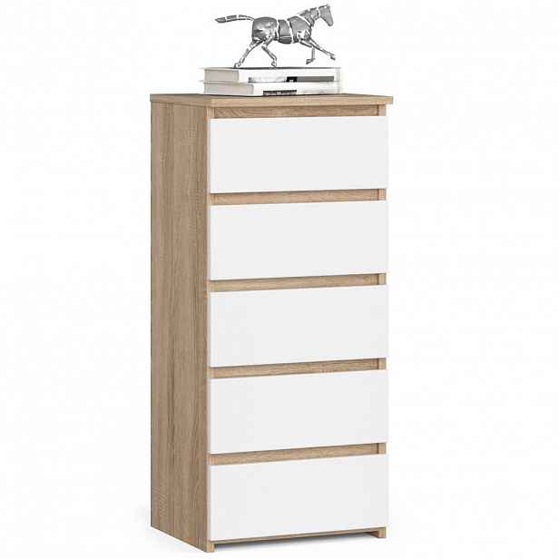 RAUMHIRSCH FURNITURE KOMODA dub Sonoma, bílá 92/40/35