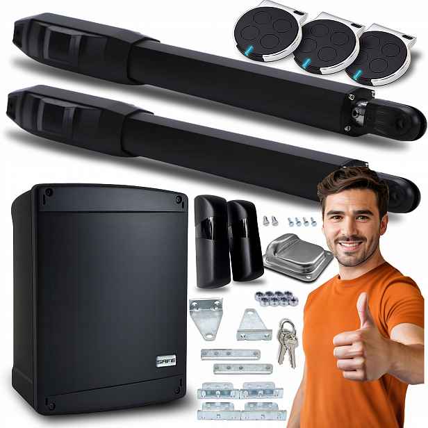 Set Pohon Pro Dvoukřídlovou Bránu 8 m 3 Ovladače Automat 400 Kg pohony