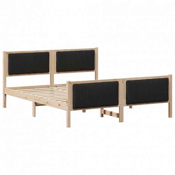 vidaXL Rám postele Hnědo-černá 150 x 200 cm Masivní borovicové dřevo