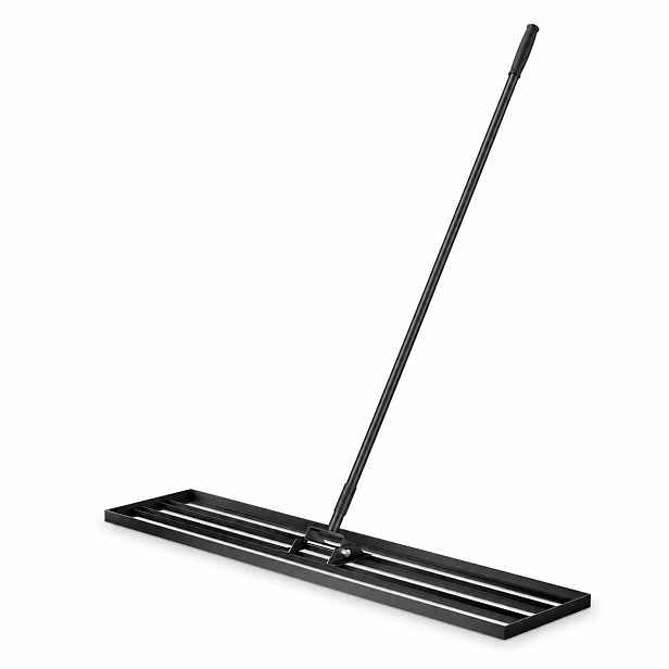 Wiltec Nivelační hrábě na vyrovnání trávníku 120 × 25 cm – s násadou 200 cm, hliníkové 1227/6