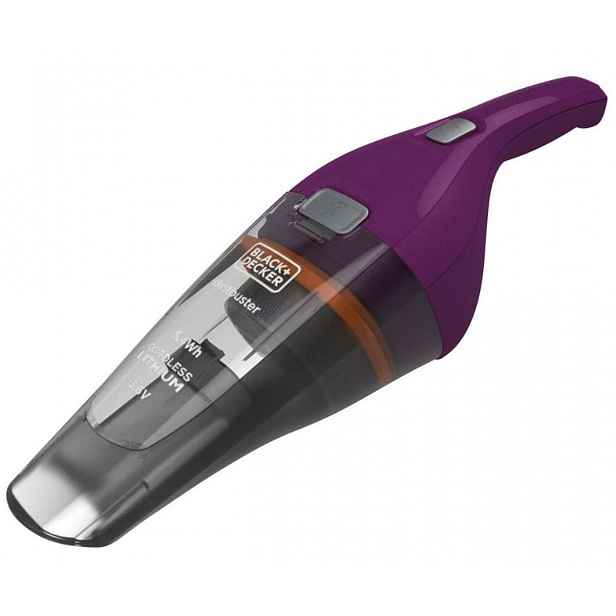 BLACK+DECKER - 3,6V AKU ruční vysavač, nabíjecí stanice, šedá/fialová NVC115W-QW
