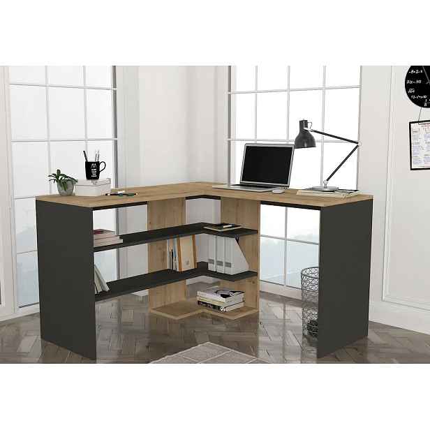 Casarredo Rohový stůl BONGA - sapphire/antracit
