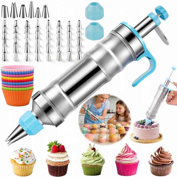 Dekorátor Dortových Koláčů, Odšťavňovač Hmoty S 54 Hroty 10 Silikonových Kelímků