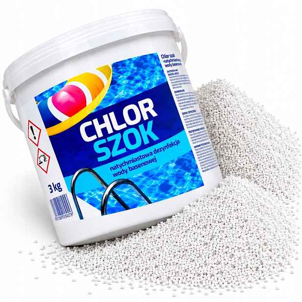 Šokové Chlorování Bazénu Chlor 3KG Granulát Okamžitý Účinek