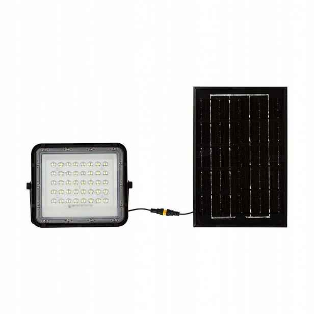 V-tac Solární Led zářič 6W dálkový ovladač auto časovač IP65 černý VT-40W 6400K