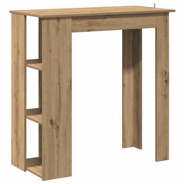 vidaXL Barový stůl s regálem dub artisan 102 x 50 x 103,5 cm kompozit