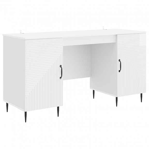 vidaXL Stůl Bílá s vysokým leskem 142,5 x 50 x 75 cm Kompozitní dřevo