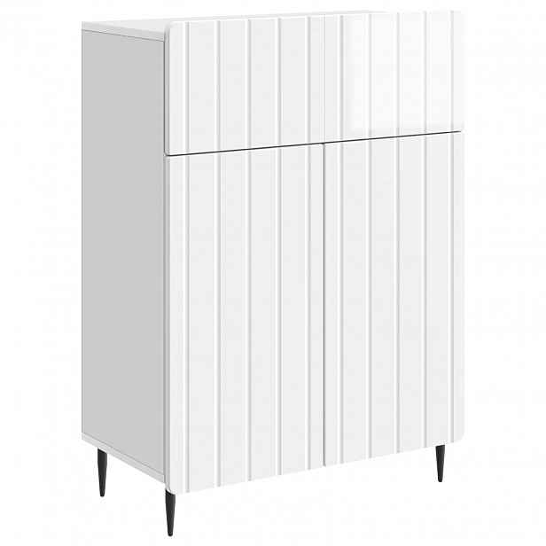 vidaXL Servírovací skříň Bílá s vysokým leskem 66 x 34,5 x 92 cm