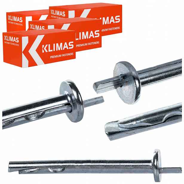 Kovové rozpěrné hmoždinky na betonu 6x65 mm 400 ks, zapichovací, Klimas Krw