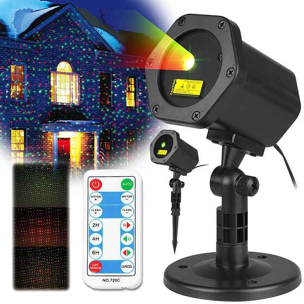 Led Projektor Vánoční Sníh S Ovladačem Laserový Reflektor Na Dům Projektor