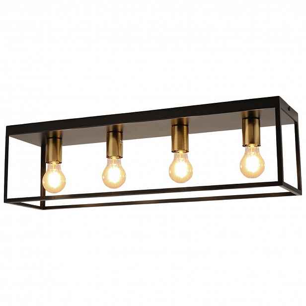 Stropní Svítidlo Industriální Vintage 4 světelné body 72x18x20 Černá