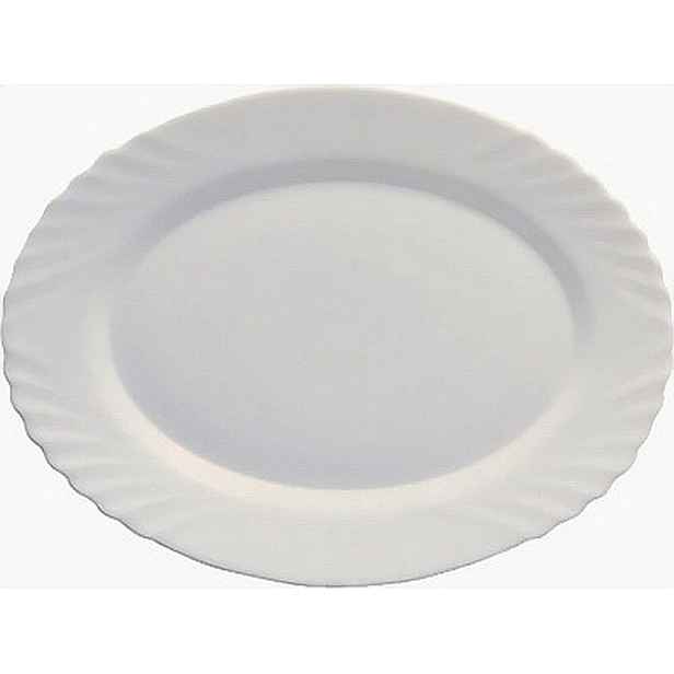 talíř 22cm ovál EBRO bílý, opál.sklo