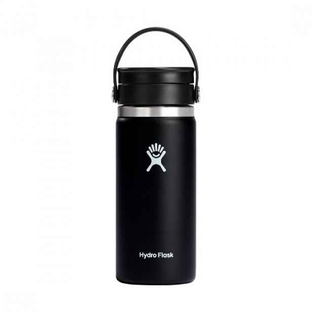 Termoizolační láhev, nerezová ocel, 470 ml, "Wide Sip", Black - Hydro