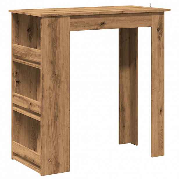 vidaXL Barový stůl s úložným regálem dub artisan 102 x 50 x 103,5 cm