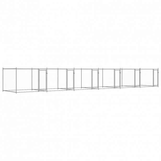vidaXL Klec pro psy s dvířky šedá 12 x 2 x 1,5 m pozinkovaná ocel