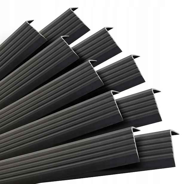 Sada: Samolepící schodišťové profily, černá, 40 x 25 mm, 100 cm 10
