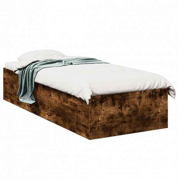 vidaXL Rám postele kouřový dub 90 x 190 cm kompozitní dřevo
