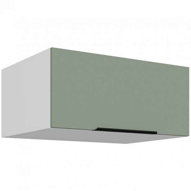 Hluboká digestořová skříňka LUNARA - šířka 80 cm, zelená / bílá