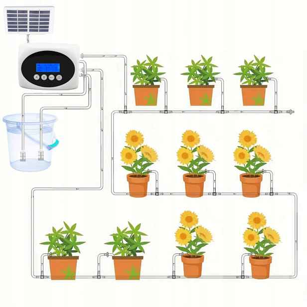 Solární Zavlažovací Systém Sluneční Soustava 10m Automat 3W
