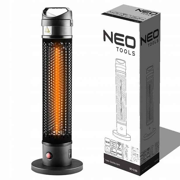 Stojanový zářič 1000W Carbon Fiber IP44, rychlé a bezpečné vytápění,