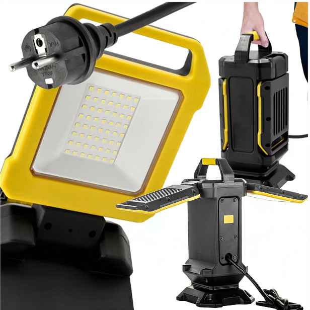 Halogen Led Osvětlovač 50W Stavební pracovní dílenská lampa 6500K IP54