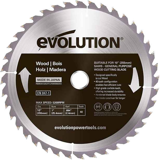Kotouč na dřevo Evolution 255 mm 40z Tct Japan