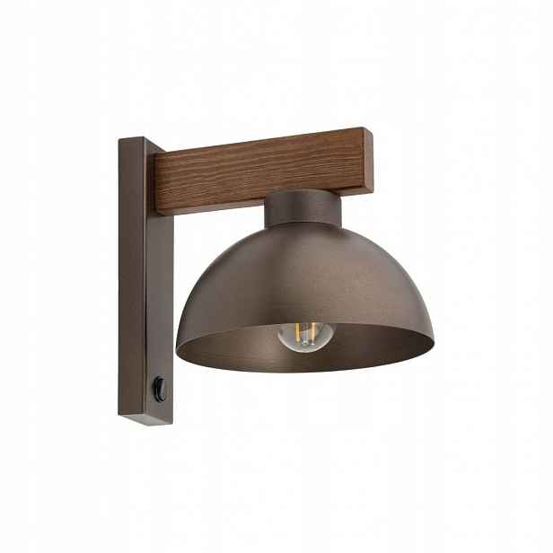 Nástěnná lampa s vypínačem Oslo Metal Hnědá 15W E27 pro kabinet Tk Lighting