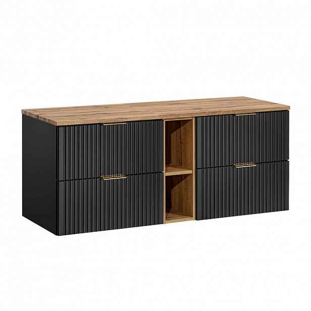 Petits-meubles SKŘÍŇKA POD UMYVADLO 140.8cm Adriel Černá