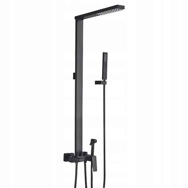Sprchový Set S Dešťovou Sprchou Černý Mat S. Bidet