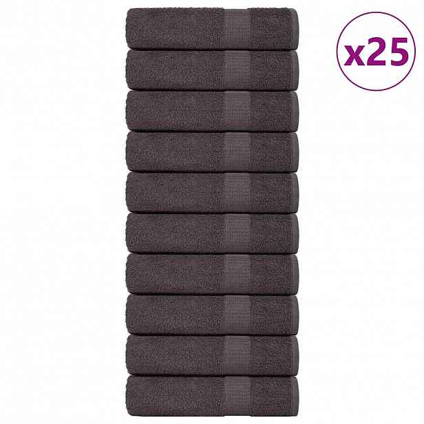 vidaXL Ručníky FROGN 25 ks antracitové 100x150 cm 360 g/m²